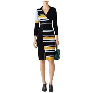 Parker Amity Black Graphic Wool Sweater Dress Size XL